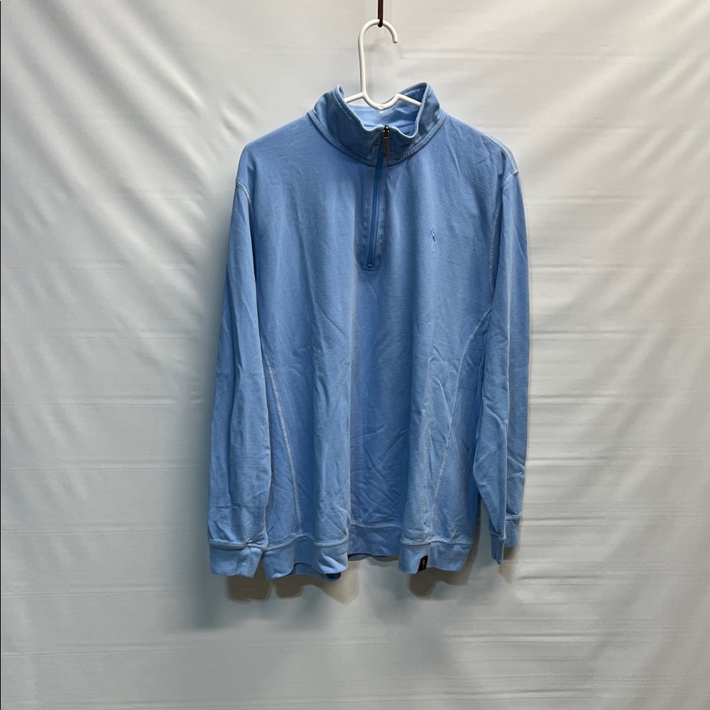 Margaritaville Island Reserve 1/4 Zip Pullover Blue Sweatshirt Mens XXL
